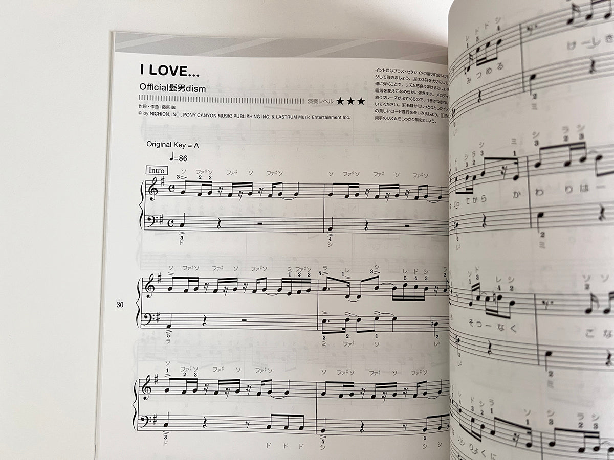 J-POP Super Best Piano Solo - Sheet Music Book