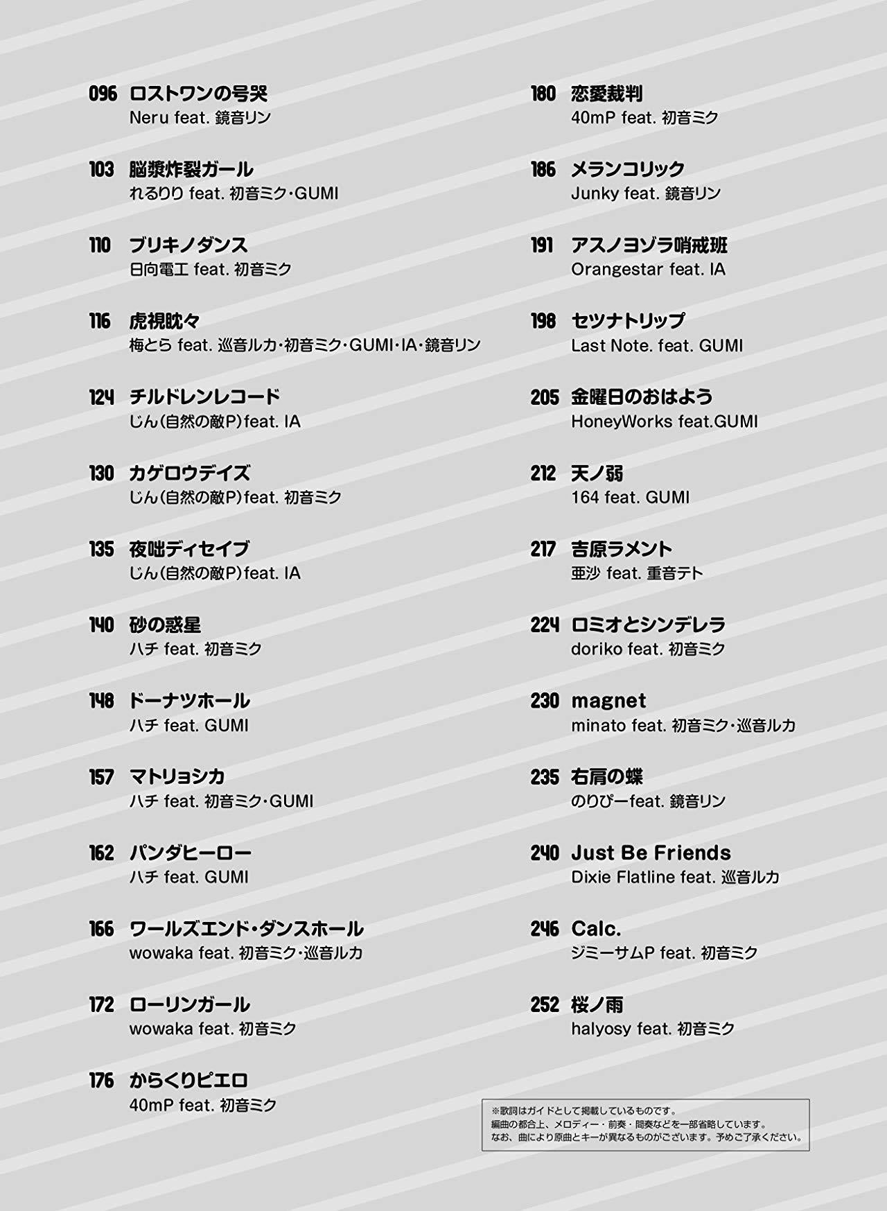 Vocaloid Super Best Piano Solo - Sheet Music Book