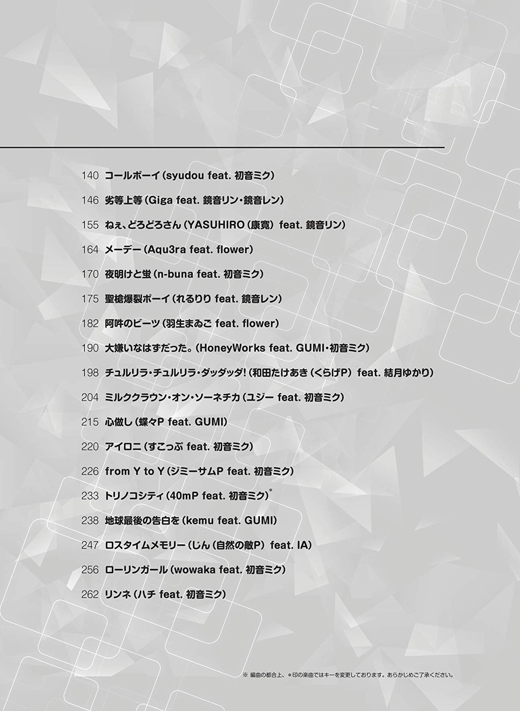 Vocaloid Best Selection Piano Solo - Sheet Music Book