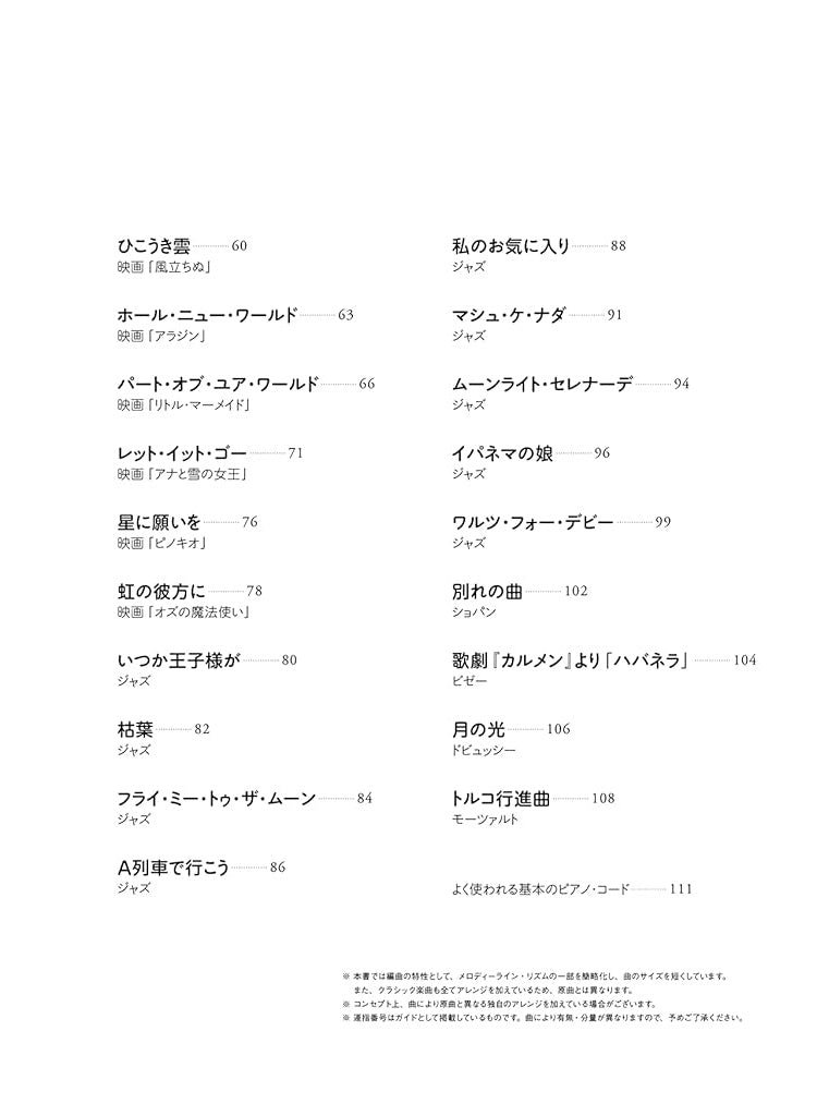 Standard Songs Piano Solo with easy & stylish arrangement - Sheet Music Book