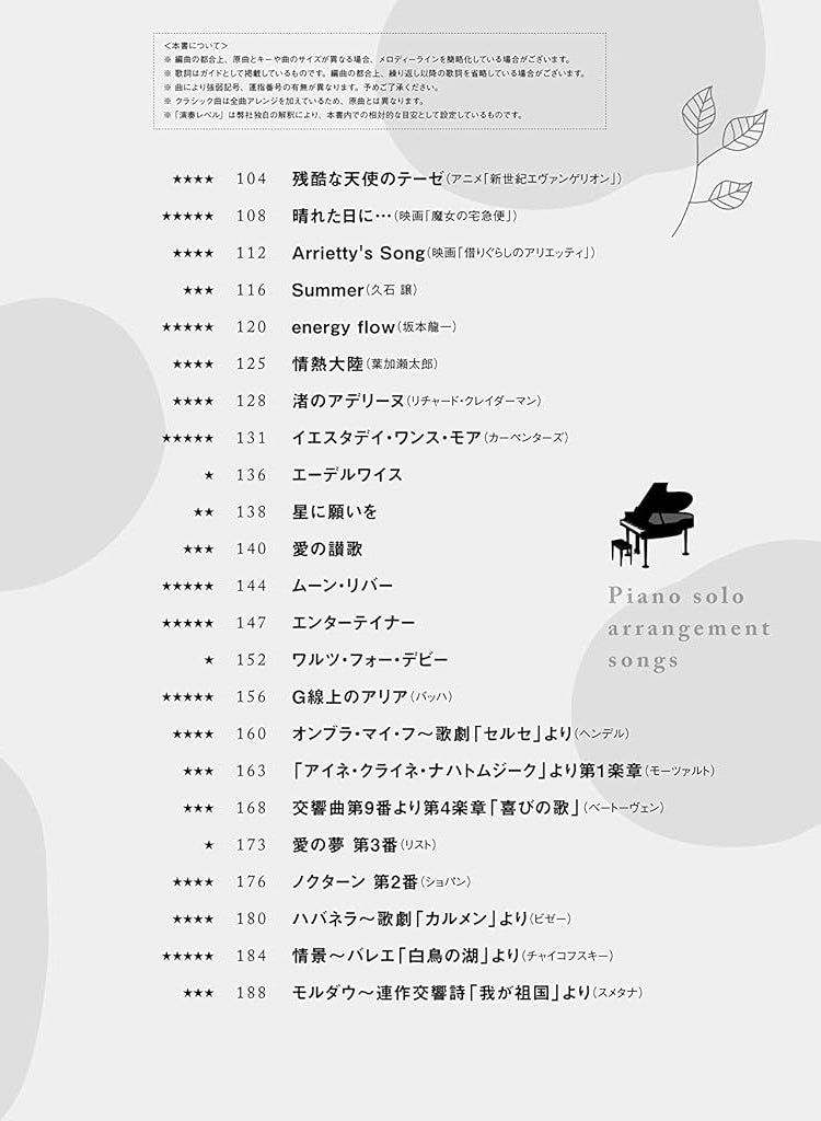 The Piano Solo collection of popular songs with gorgeous arrangement for Grown-ups Piano Solo - Sheet Music Book