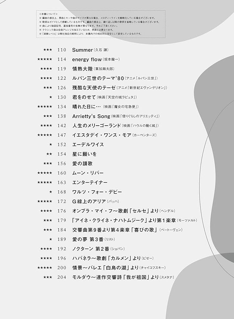 Standard Selection Piano Solo with gorgeous arrangemen for Grown-ups - Sheet Music Book