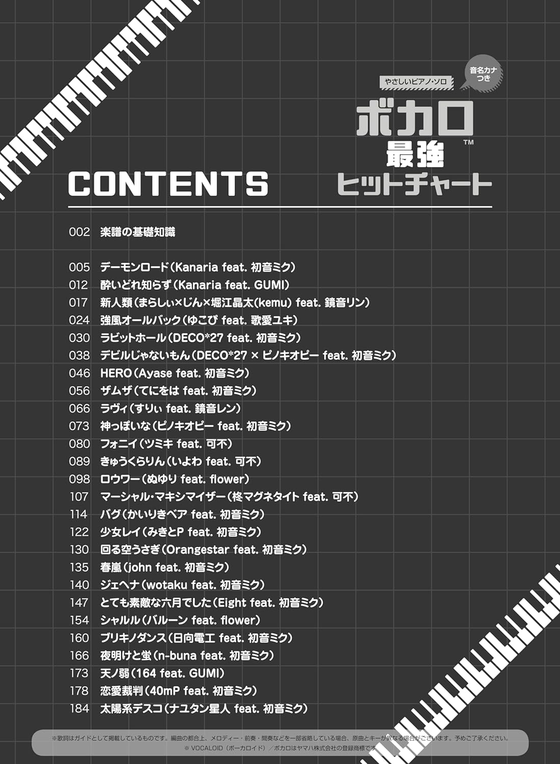 The Most Popular Vocaloid Song for Piano Solo - Sheet Music Book