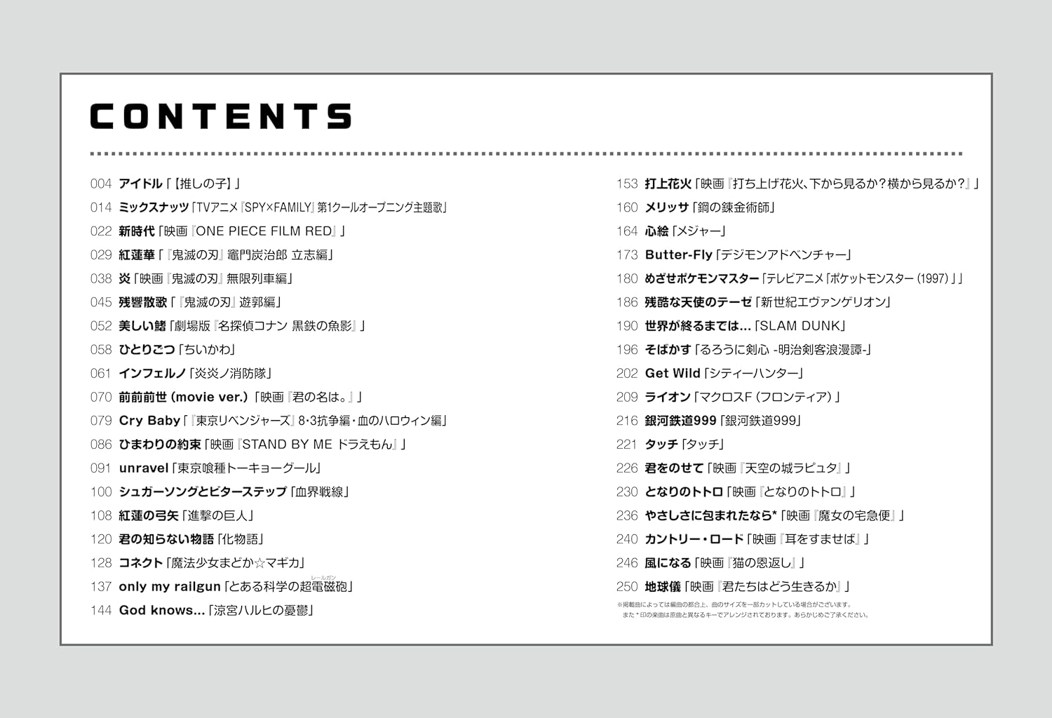 Popular Anime Songs Selection Piano and Vocal - Sheet Music Book