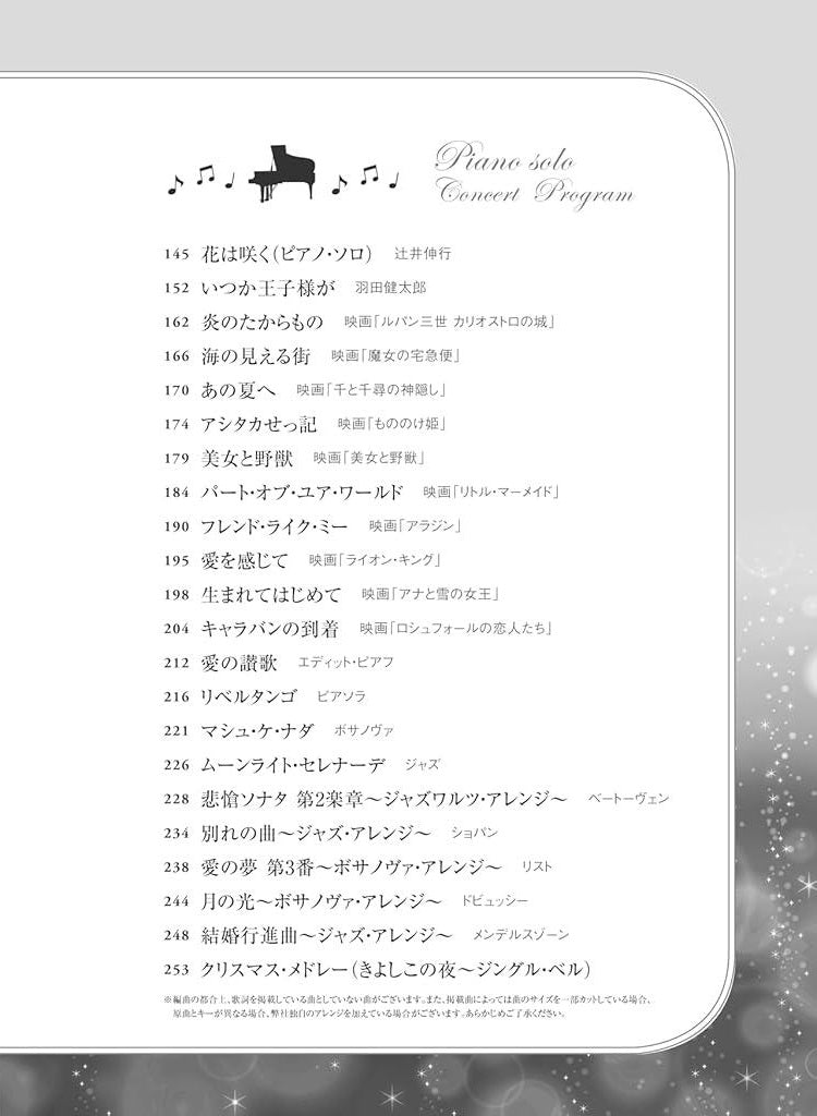 Recommended J-POP and Popular Concert Programs: Piano Solo - Sheet Music Book
