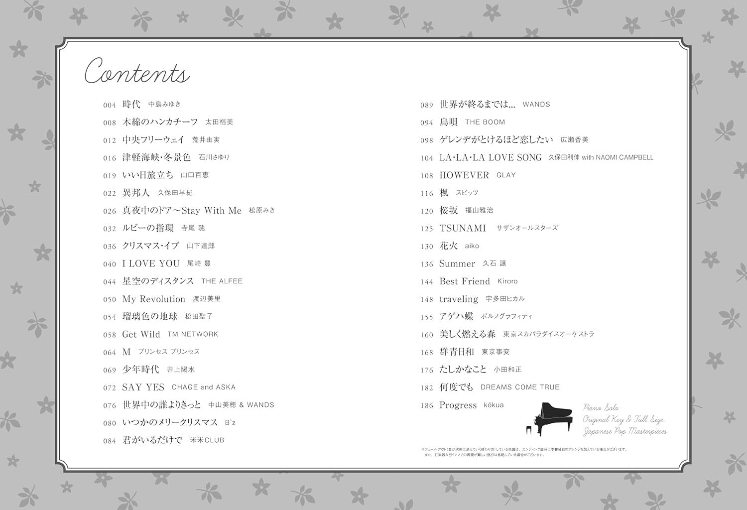 Original Key & Full Version Piano Solo: Adult Japanese Pop Favorites - Piano Solo (Intermediate) - Sheet Music Book