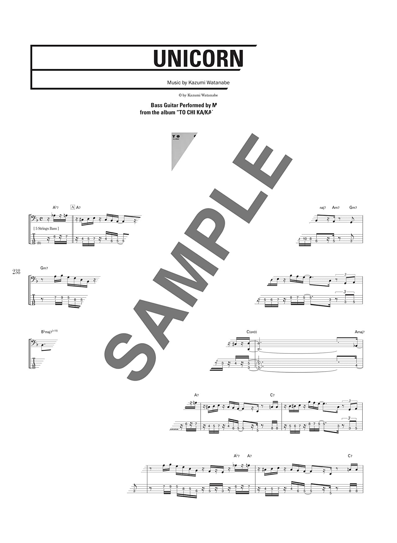 Jazz Fusion Collection : Bass Guitar Solo - Sheet Music Book