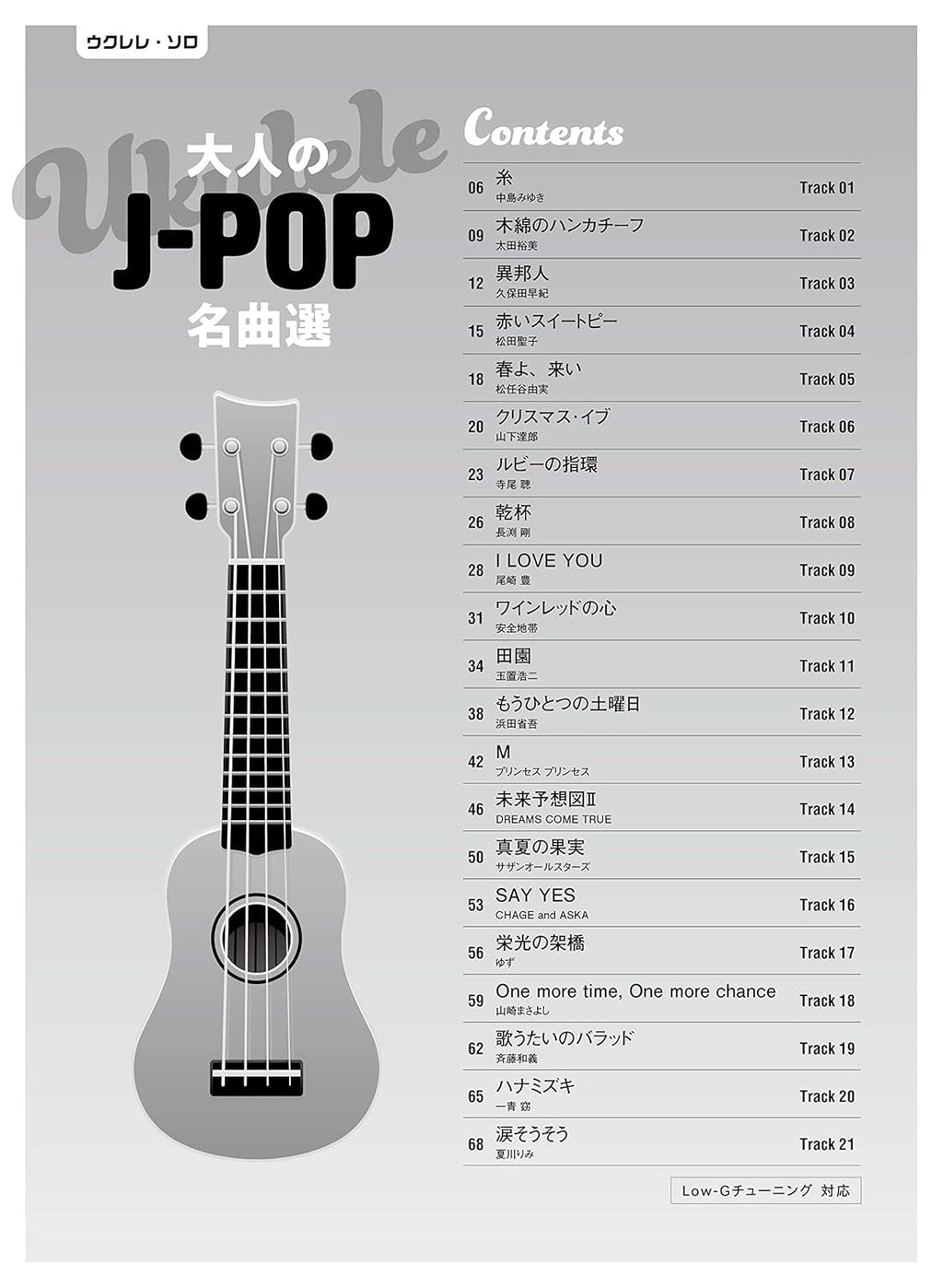 The collection of J-POP songs Ukulele Solo for Grown-ups with CD - Sheet Music Book