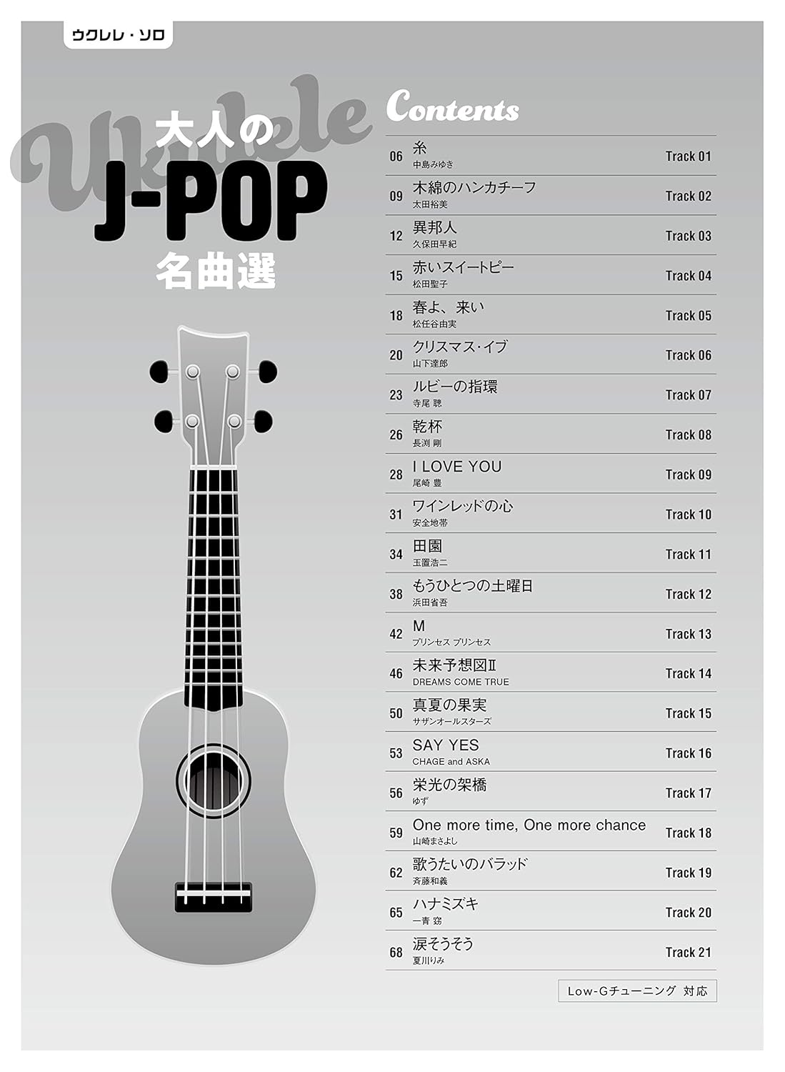 The collection of J-POP songs Ukulele Solo for Grown-ups with CD - Sheet Music Book