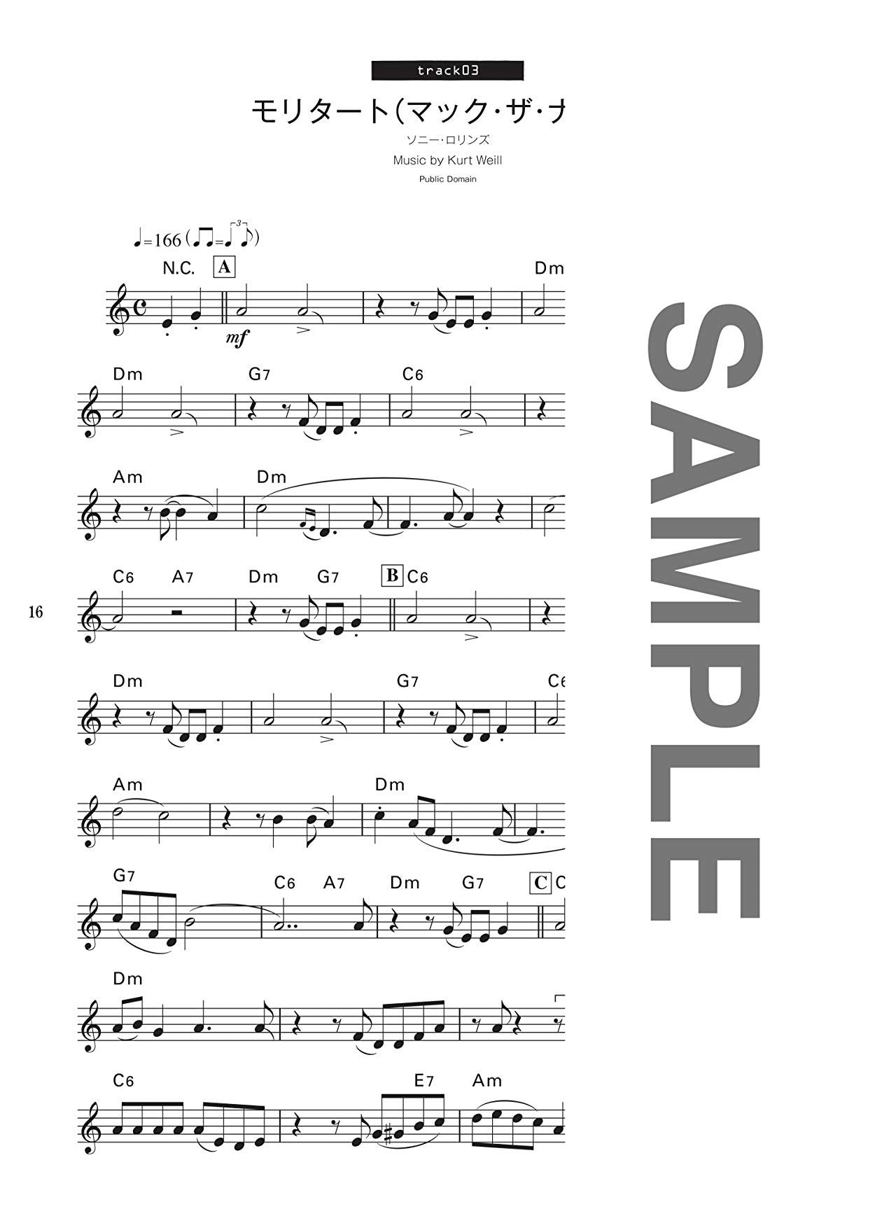 Jazz Repertoire for Tenor Saxophone Solo with CD - Sheet Music Book