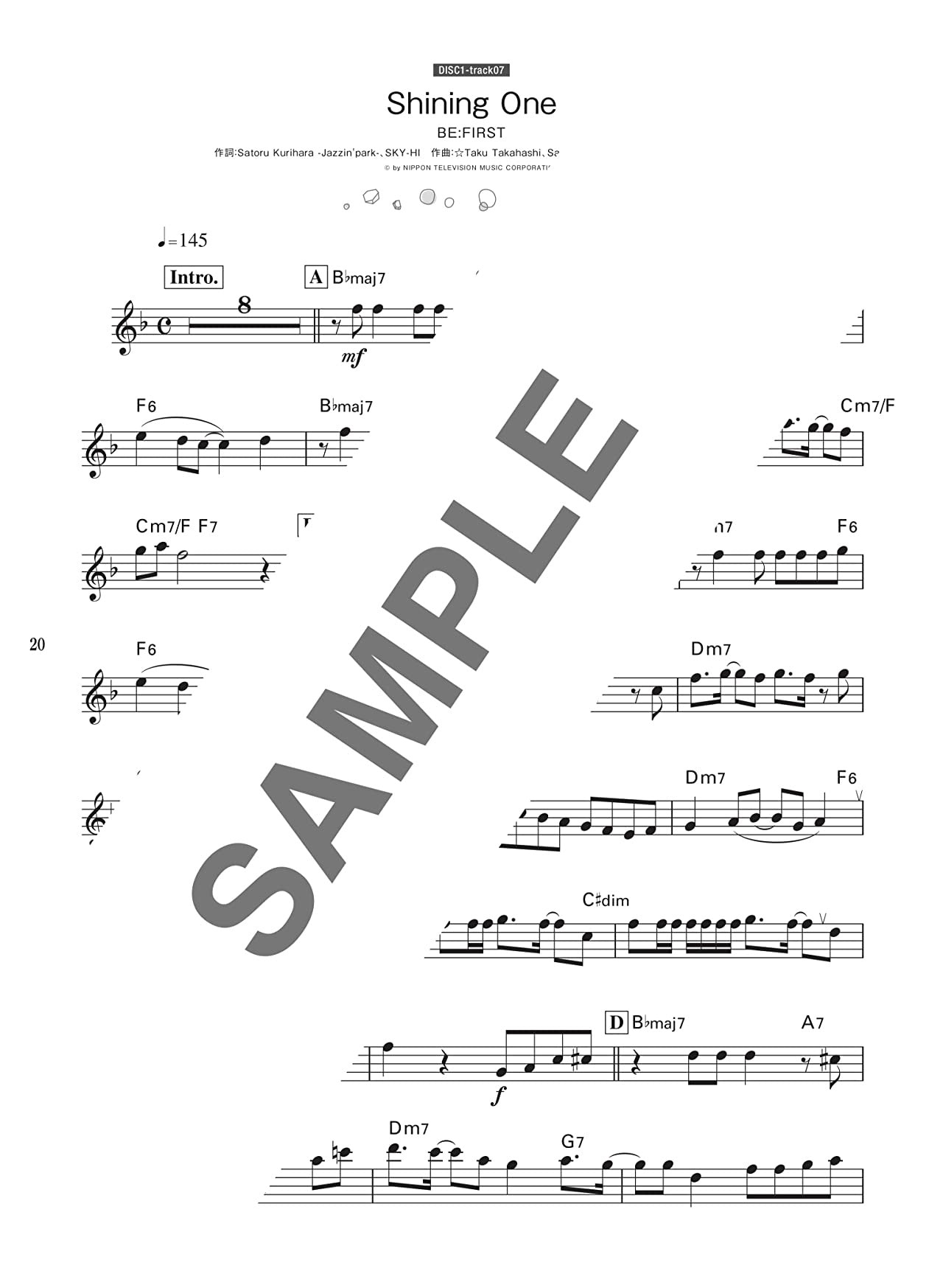 New and Standard J-POP for Alto Saxophone Solo with CD - Sheet Music Book