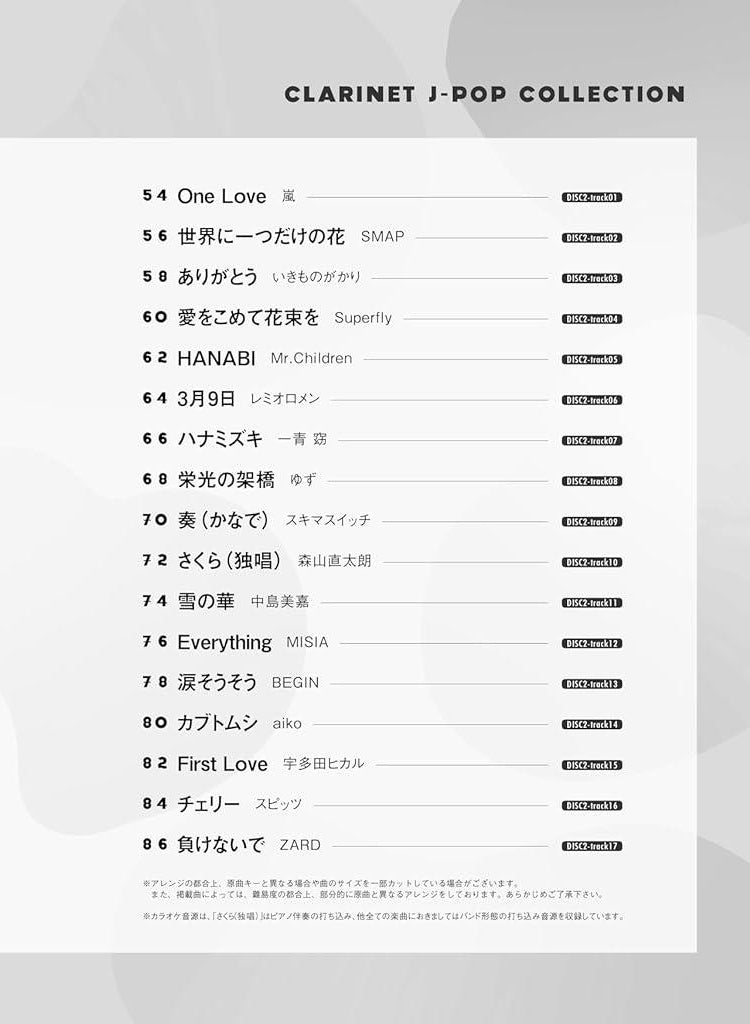 J-POP Collection: Clarinet Solo with CD - Sheet Music Book