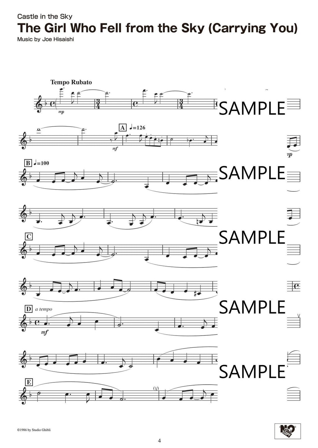 Studio Ghibli Songs for Clarinet and Piano / English Edition - Sheet Music Book