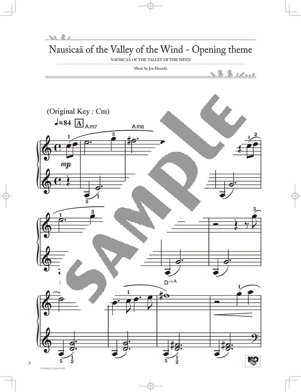 Studio Ghibli Best Hit 10 Piano Solo / English Edition - Sheet Music Book