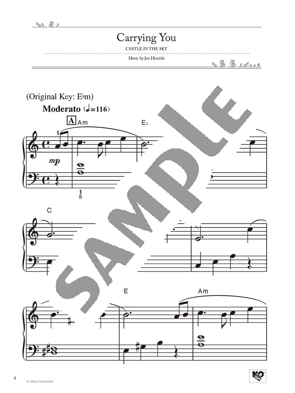 Studio Ghibli Best Hit 10 Piano Solo / English Edition - Sheet Music Book