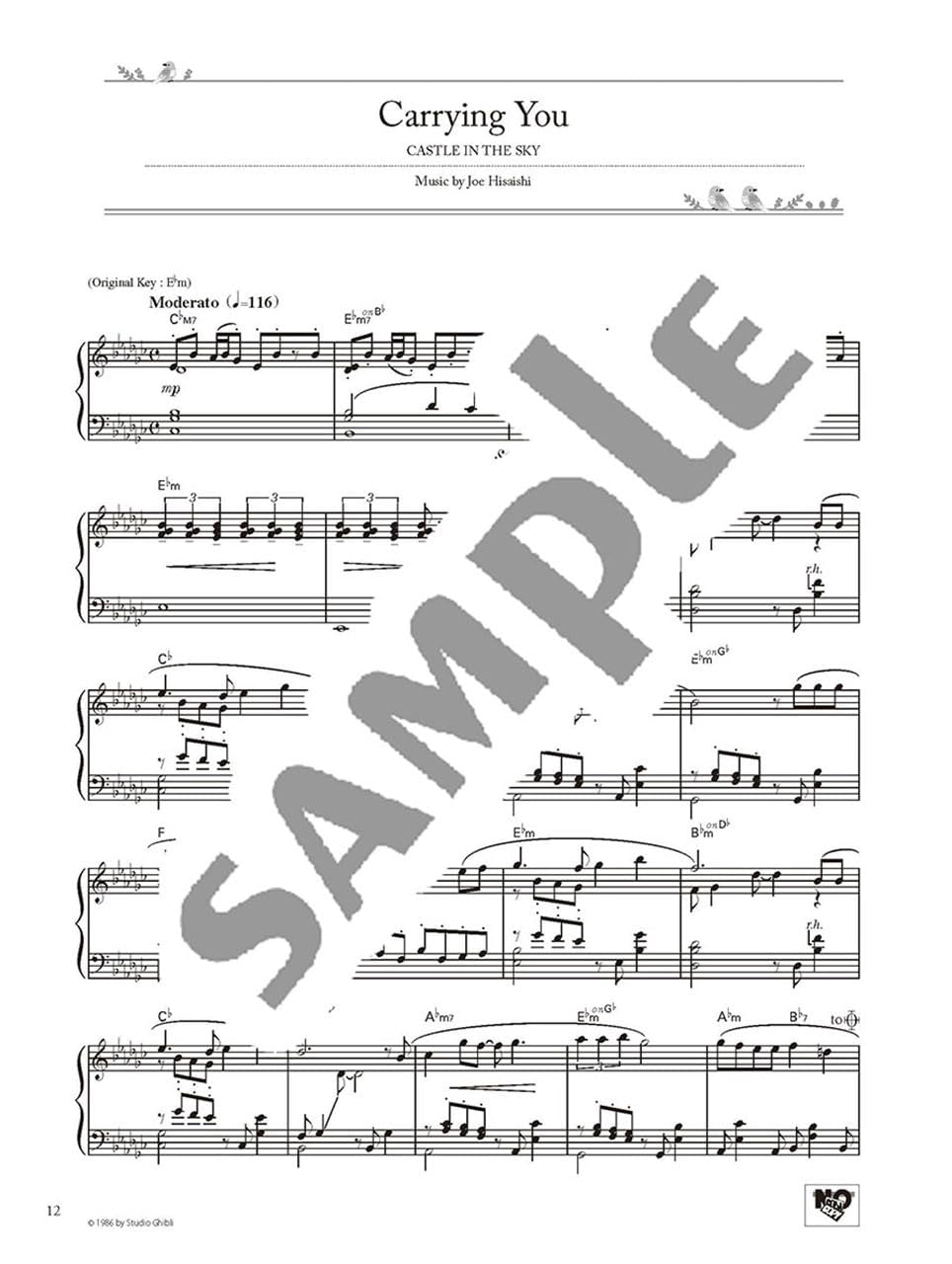 Studio Ghibli Best Hit 10 Piano Solo  / English Edition - Sheet Music Book