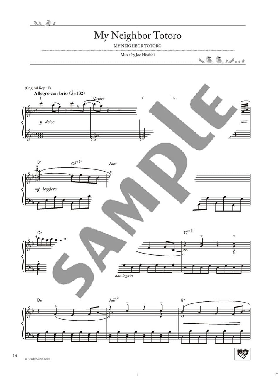 Studio Ghibli Best Hit 10 Piano Solo  / English Edition - Sheet Music Book