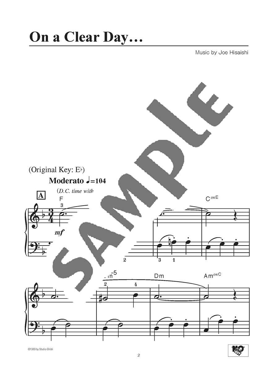 Kiki's Delivery Service(Studio Ghibli) Piano Solo - Sheet Music Book /English Version