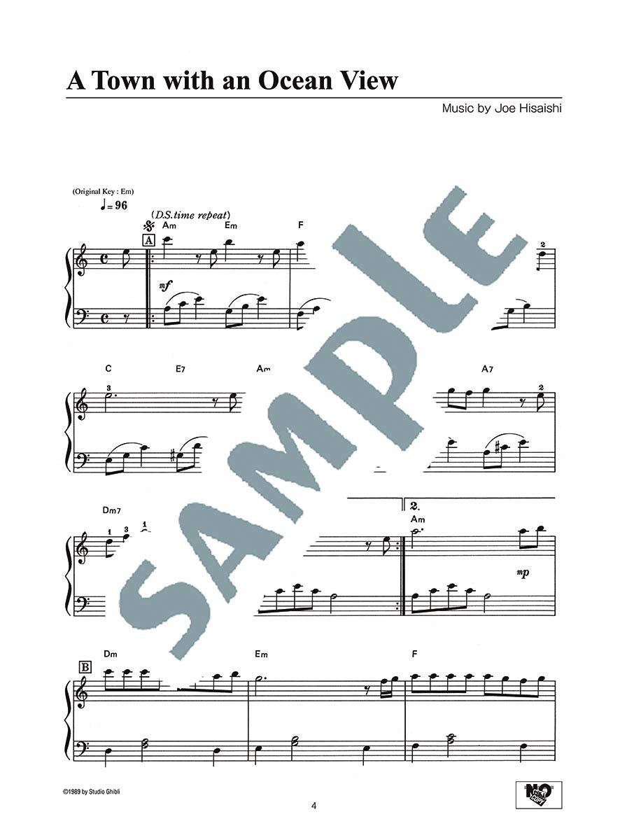Kiki's Delivery Service(Studio Ghibli) Piano Solo - Sheet Music Book/English Version