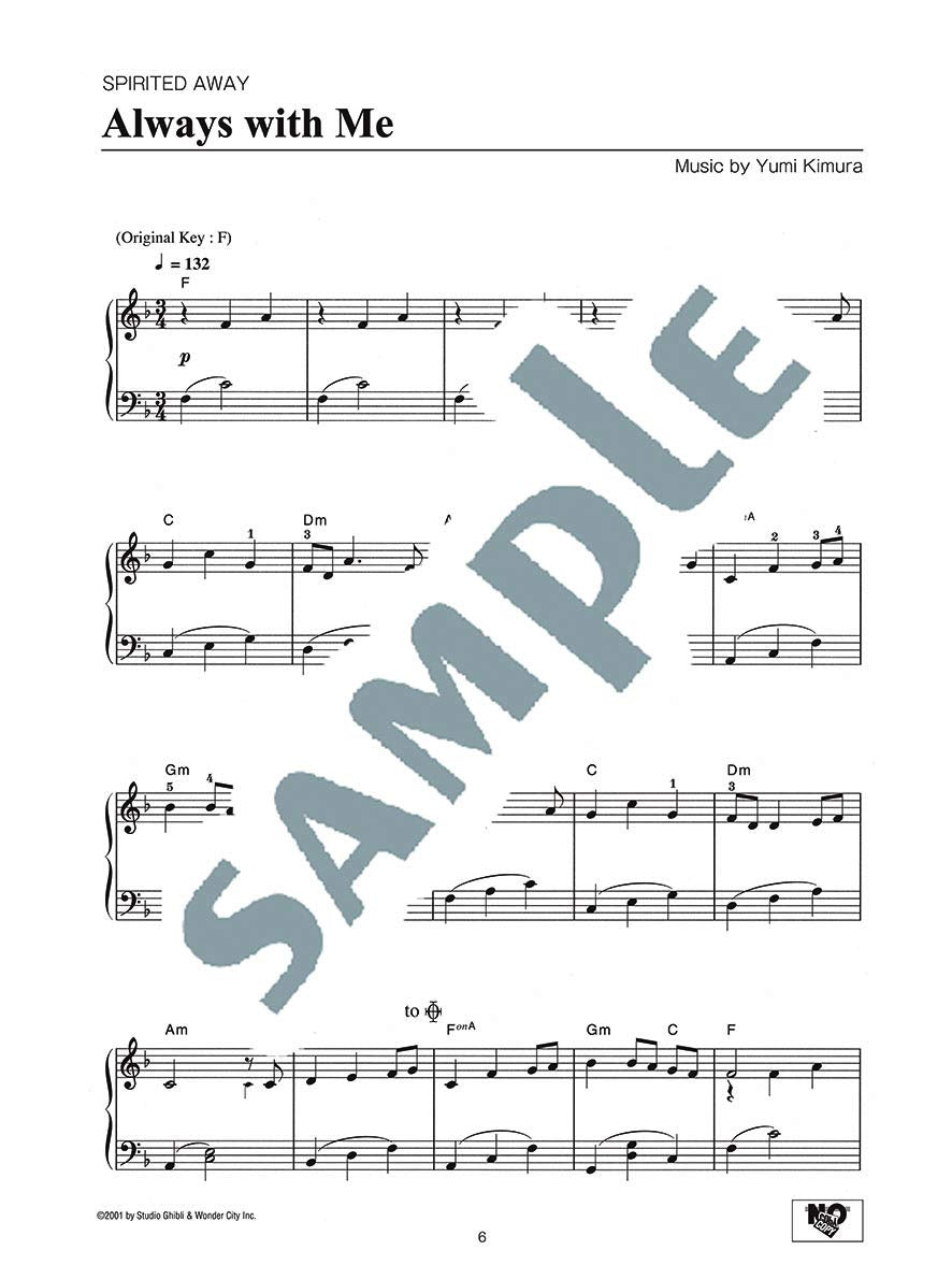 Studio Ghibli Song Piano Solo Selections - Sheet Music Book/English Version