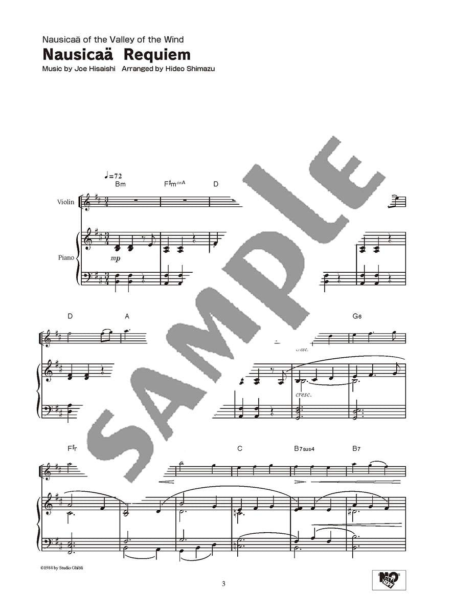 Studio Ghibli Songs for Violin and Piano / English Edition - Sheet Music Book