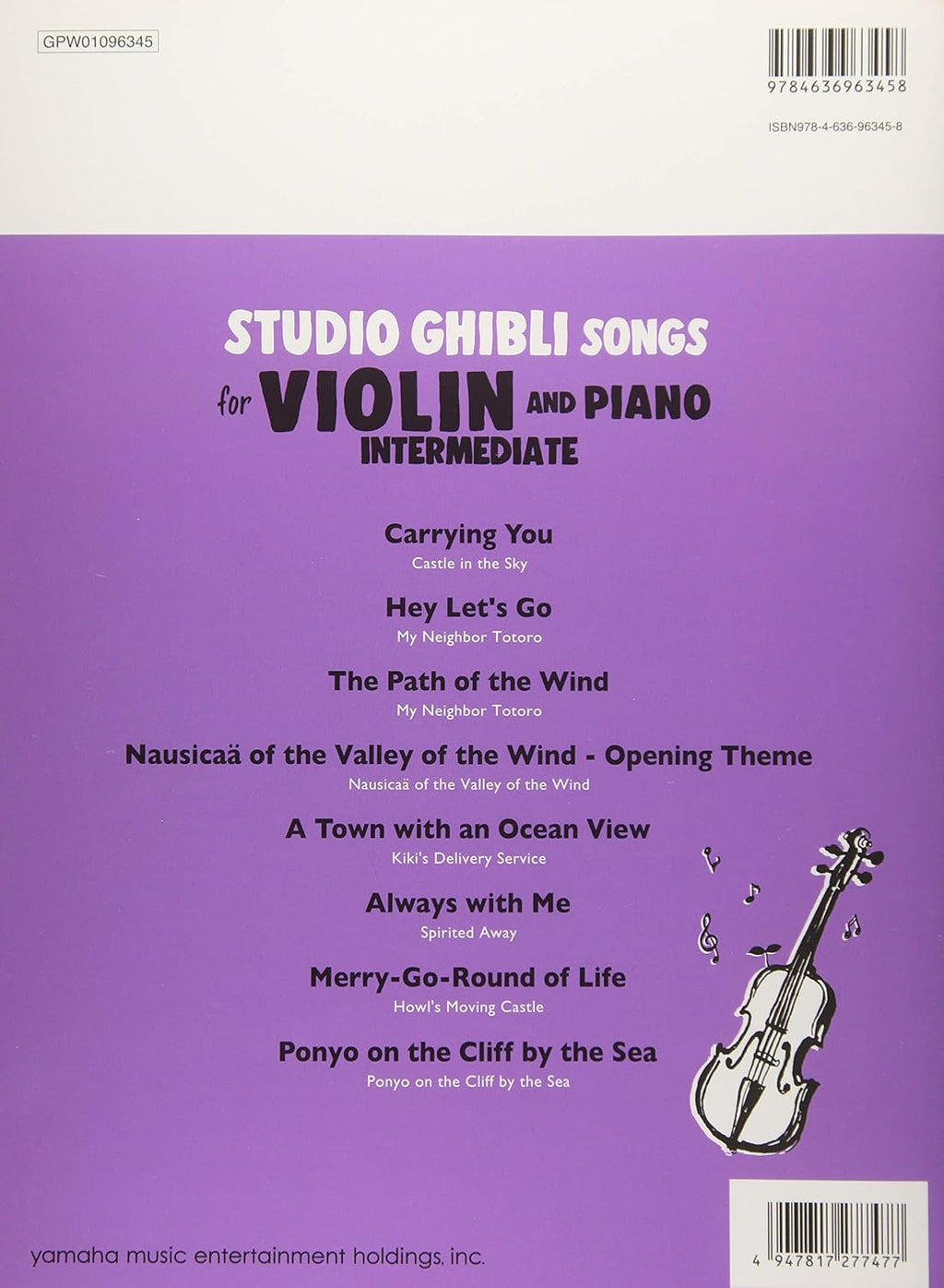 Studio Ghibli Songs for Violin and Piano / English Edition - Sheet Music Book