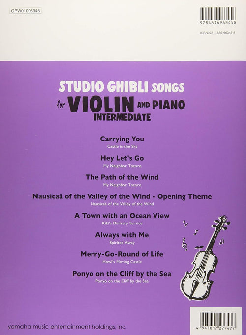Studio Ghibli Songs for Violin and Piano / English Edition - Sheet Music Book