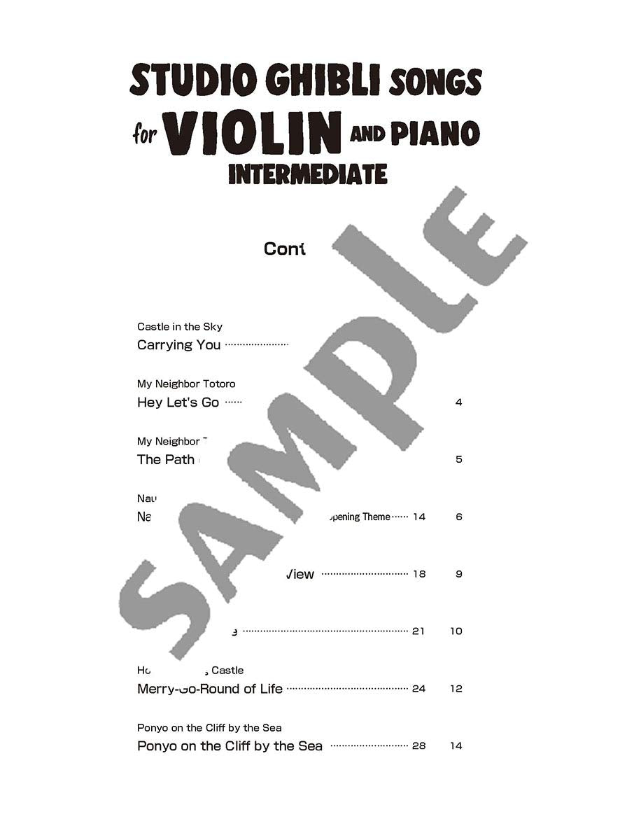 Studio Ghibli Songs for Violin and Piano / English Edition - Sheet Music Book