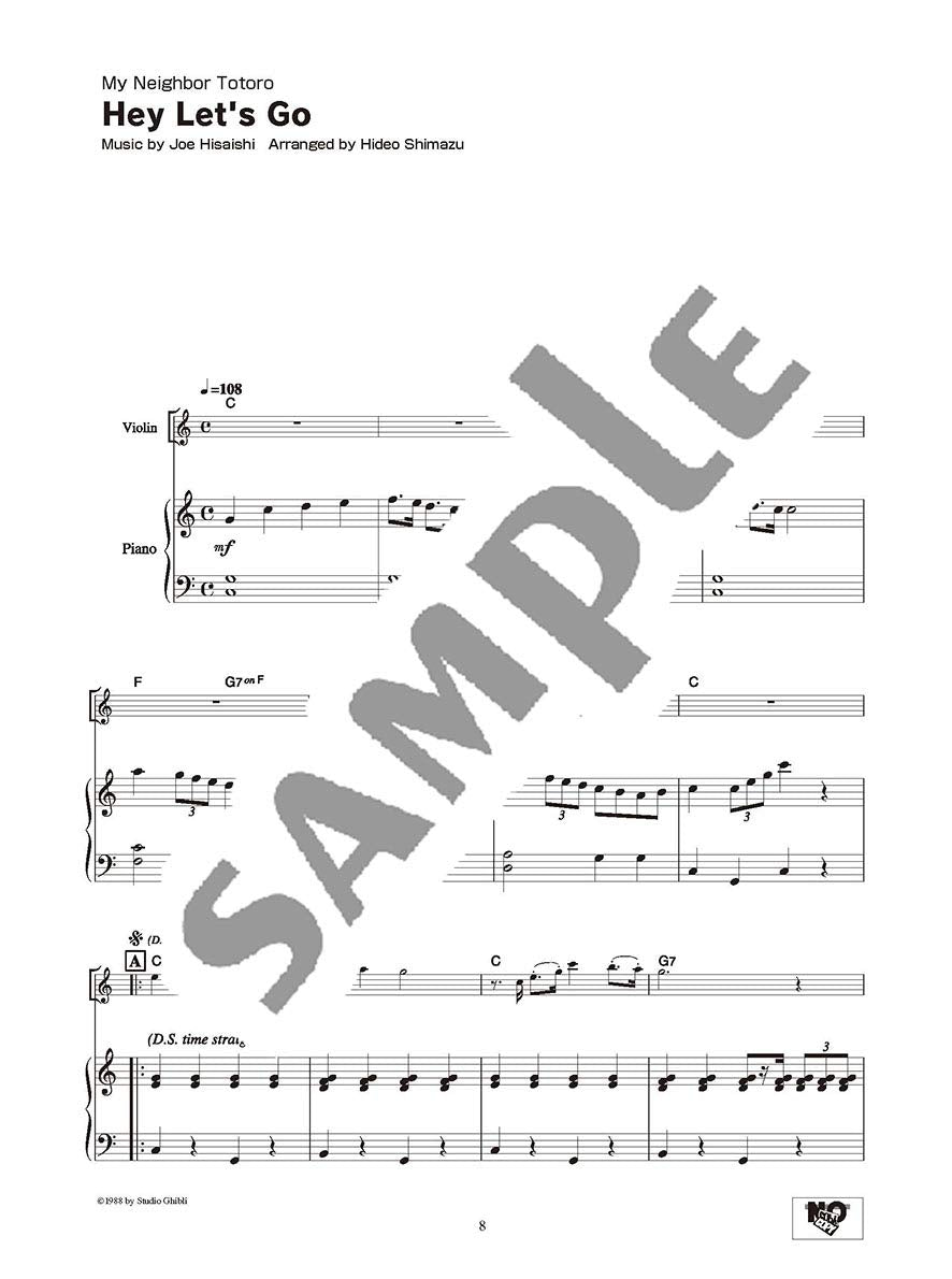 Studio Ghibli Songs for Violin and Piano / English Edition - Sheet Music Book