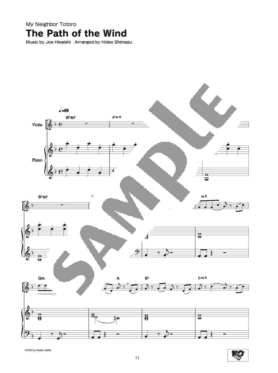 Studio Ghibli Songs for Violin and Piano / English Edition - Sheet Music Book
