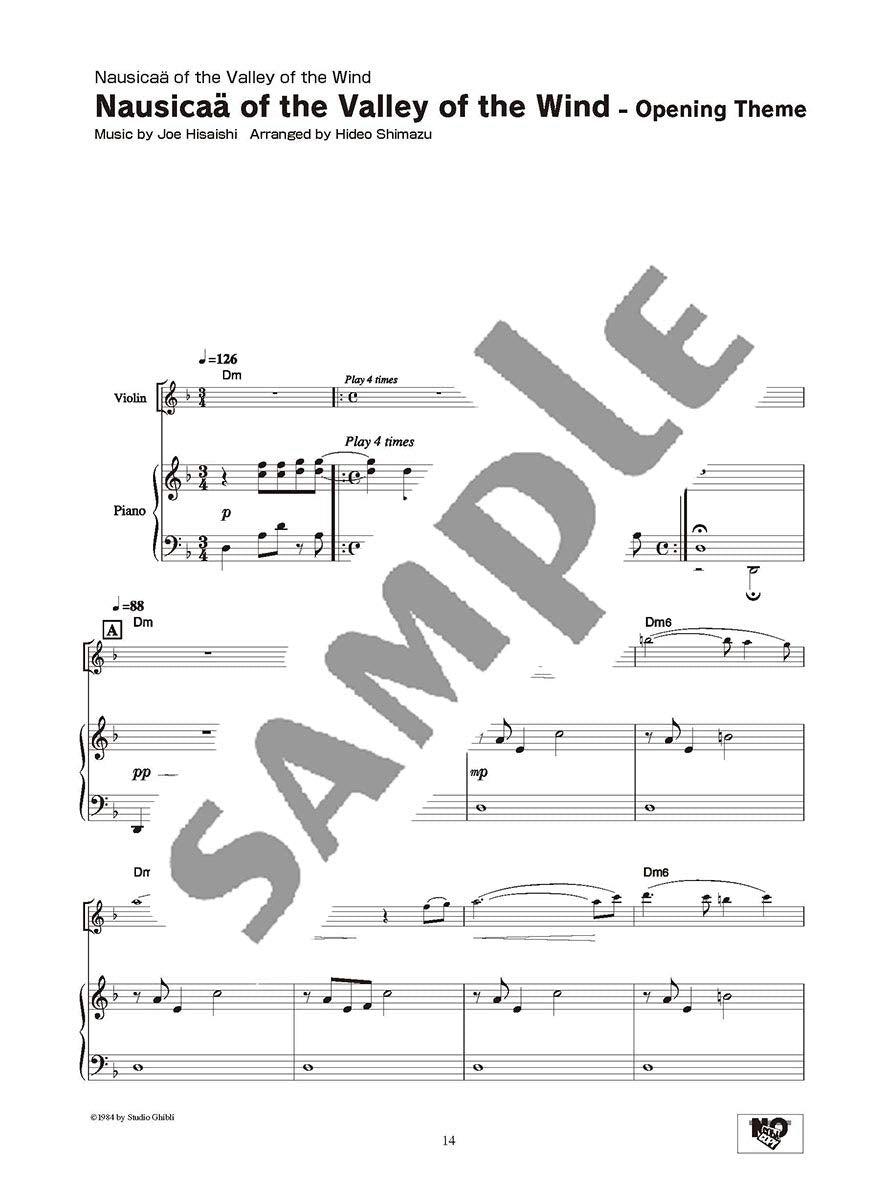 Studio Ghibli Songs for Violin and Piano / English Edition - Sheet Music Book