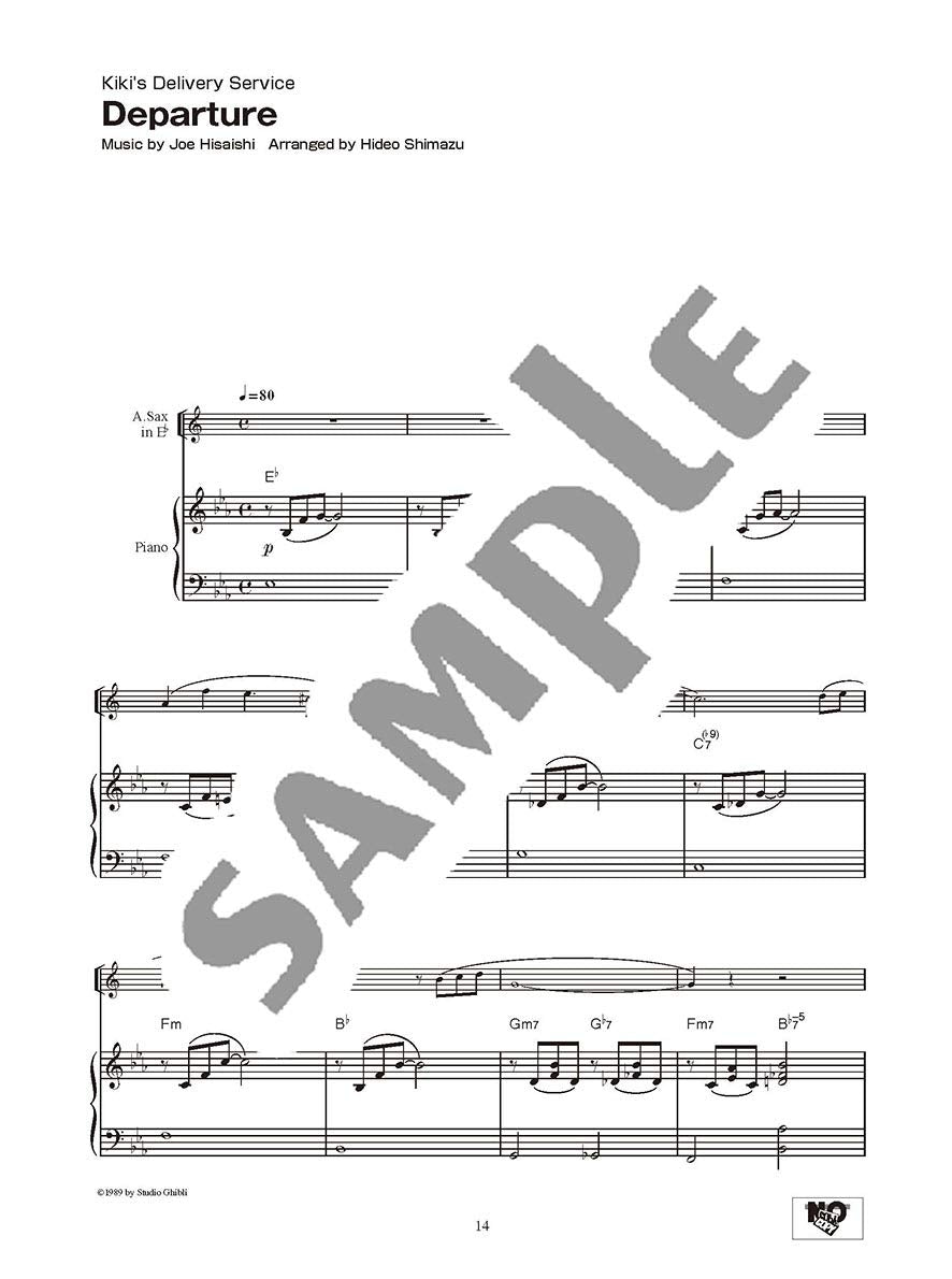 Studio Ghibli Songs for Alto Saxophone and Piano Vol.2 / English Edition - Sheet Music Book