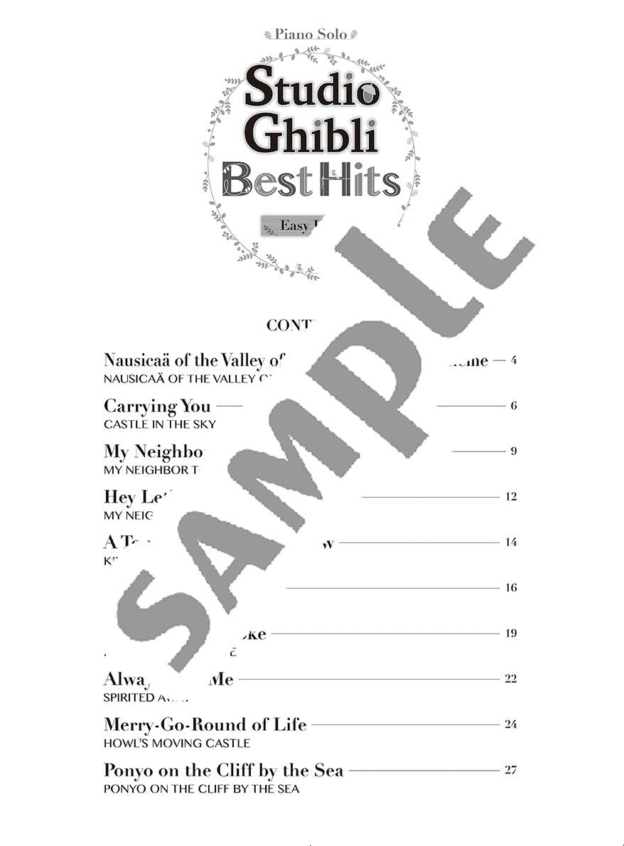 Studio Ghibli Best Hit 10 Piano Solo / English Edition - Sheet Music Book