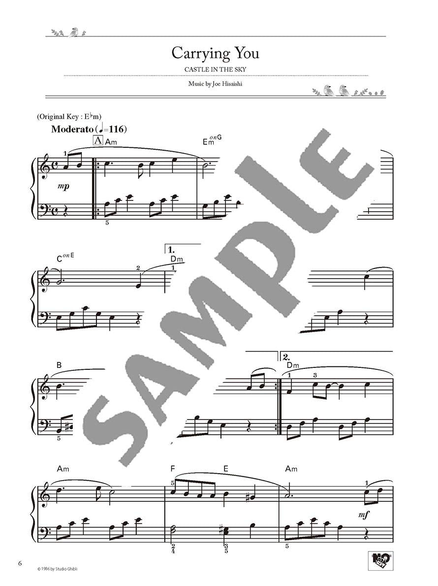 Studio Ghibli Best Hit 10 Piano Solo / English Edition - Sheet Music Book