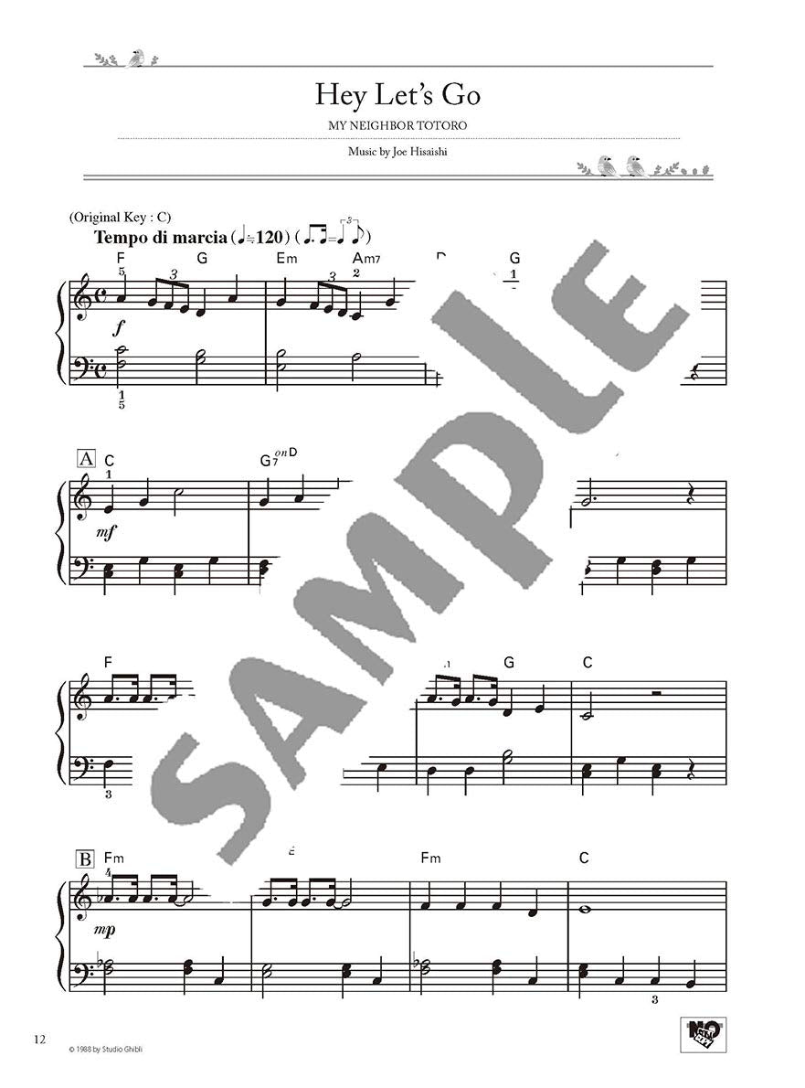 Studio Ghibli Best Hit 10 Piano Solo / English Edition - Sheet Music Book