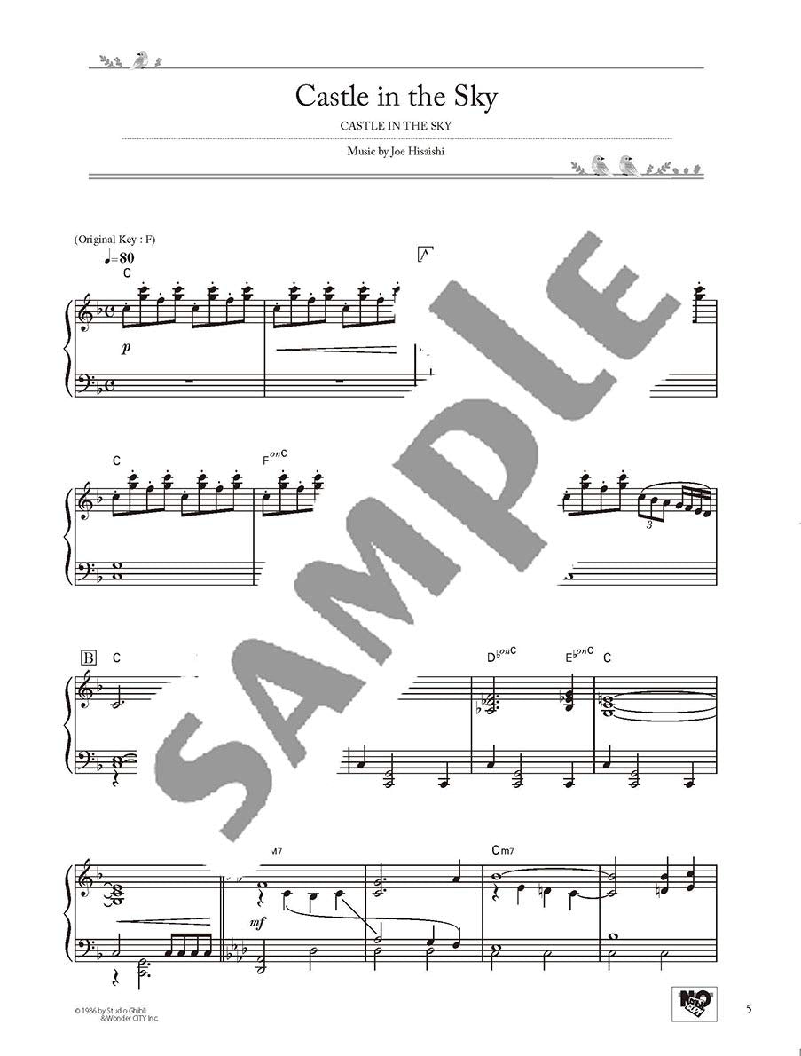 Studio Ghibli Best Hit 10 Piano Solo / English Edition - Sheet Music Book