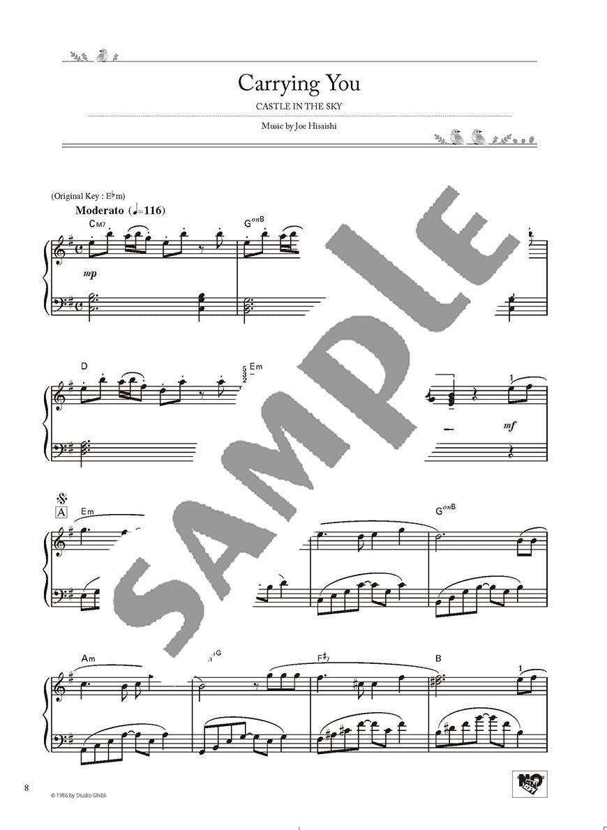 Studio Ghibli Best Hit 10 Piano Solo / English Edition - Sheet Music Book