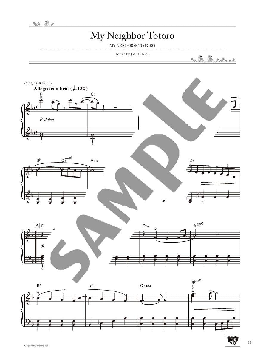 Studio Ghibli Best Hit 10 Piano Solo / English Edition - Sheet Music Book