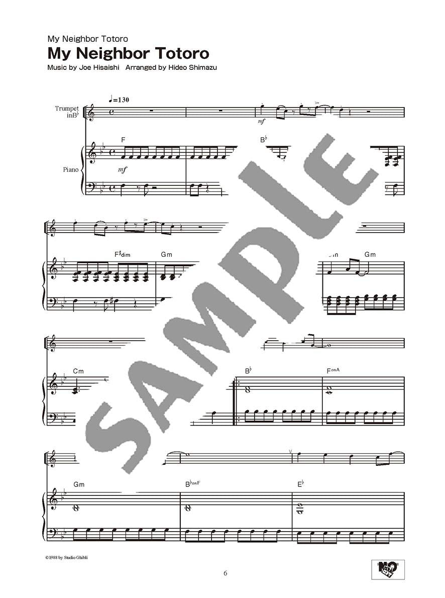 Studio Ghibli Songs for Trumpet and Piano / English Edition - Sheet Music Book