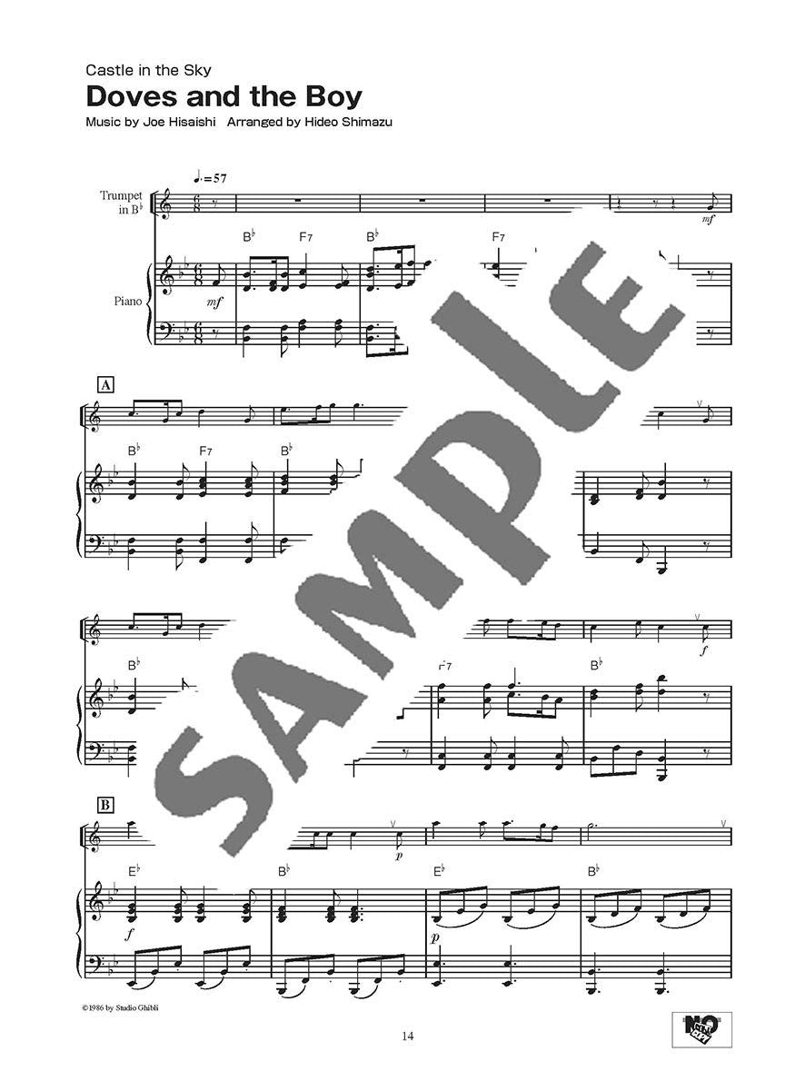 Studio Ghibli Songs for Trumpet and Piano / English Edition - Sheet Music Book