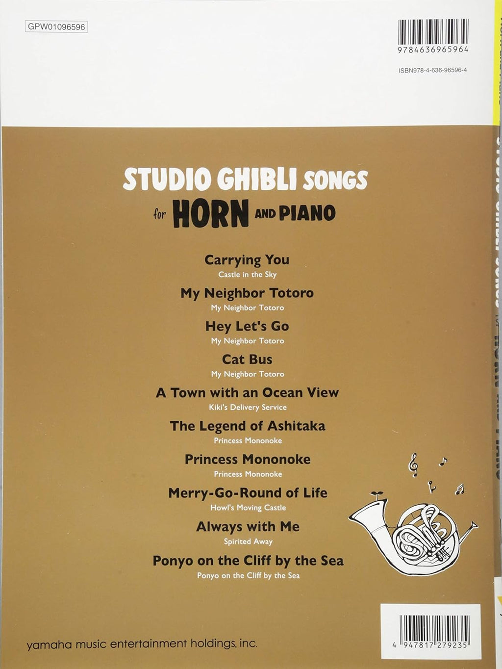 Studio Ghibli Songs for Horn and Piano / English Edition - Sheet Music Book