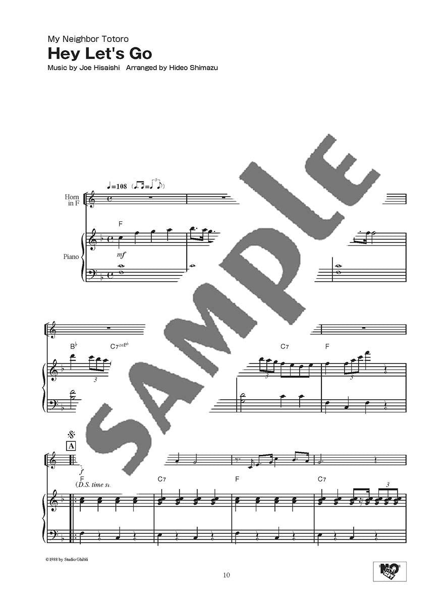 Studio Ghibli Songs for Horn and Piano / English Edition - Sheet Music Book