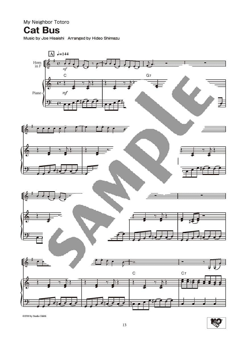 Studio Ghibli Songs for Horn and Piano / English Edition - Sheet Music Book