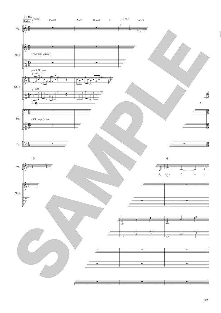 BanG Dream! Ave Mujica Official Band Score - Sheet Music Book