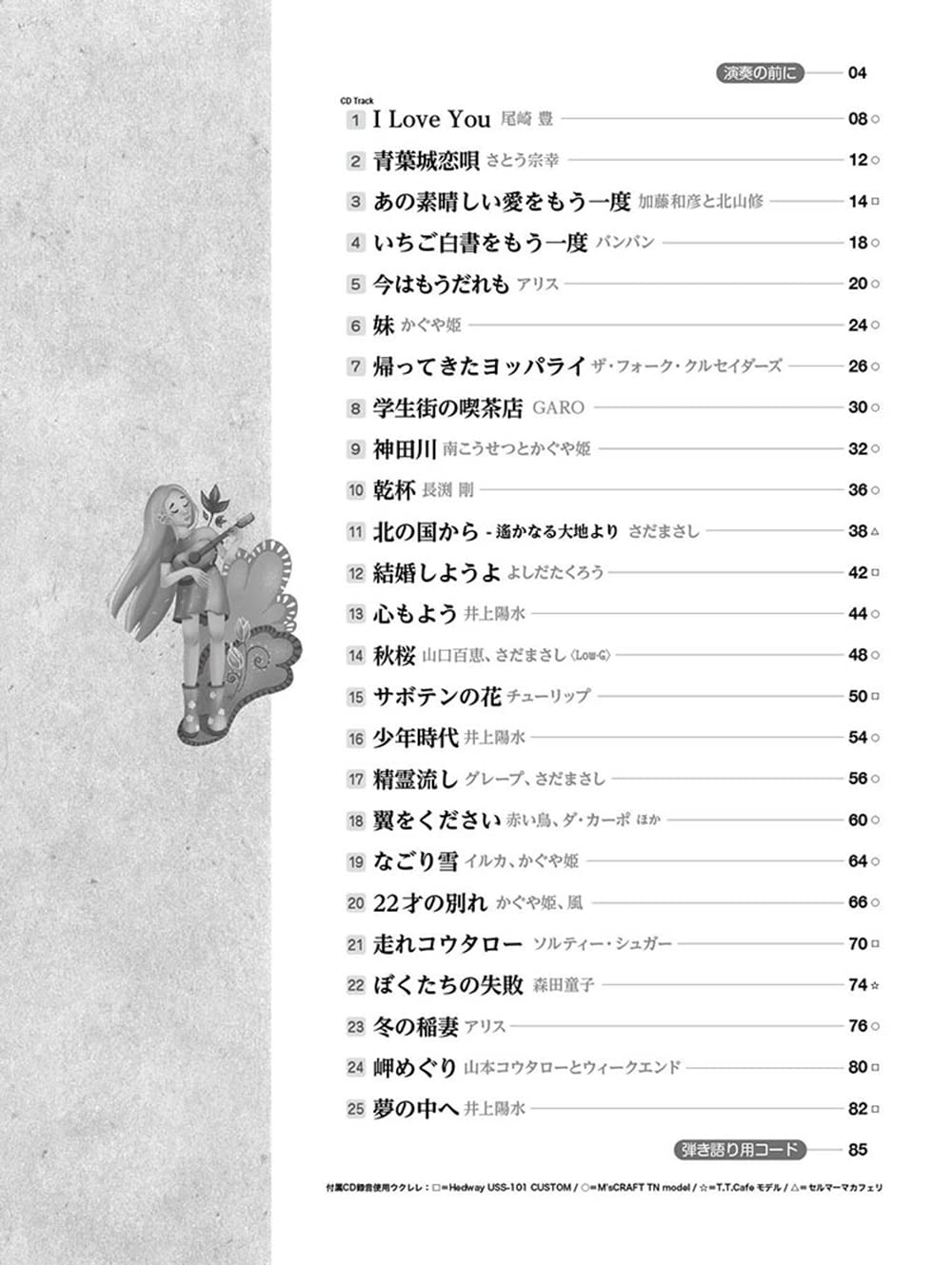 The Collection of Folk and New Music Hit Songs Ukulele Solo with CD - Sheet Music Book