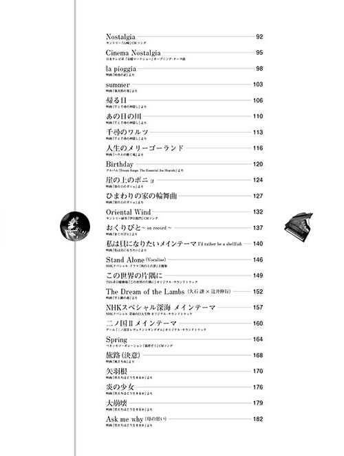 Joe Hisaishi Best Selection for Piano Solo - Sheet Music Book