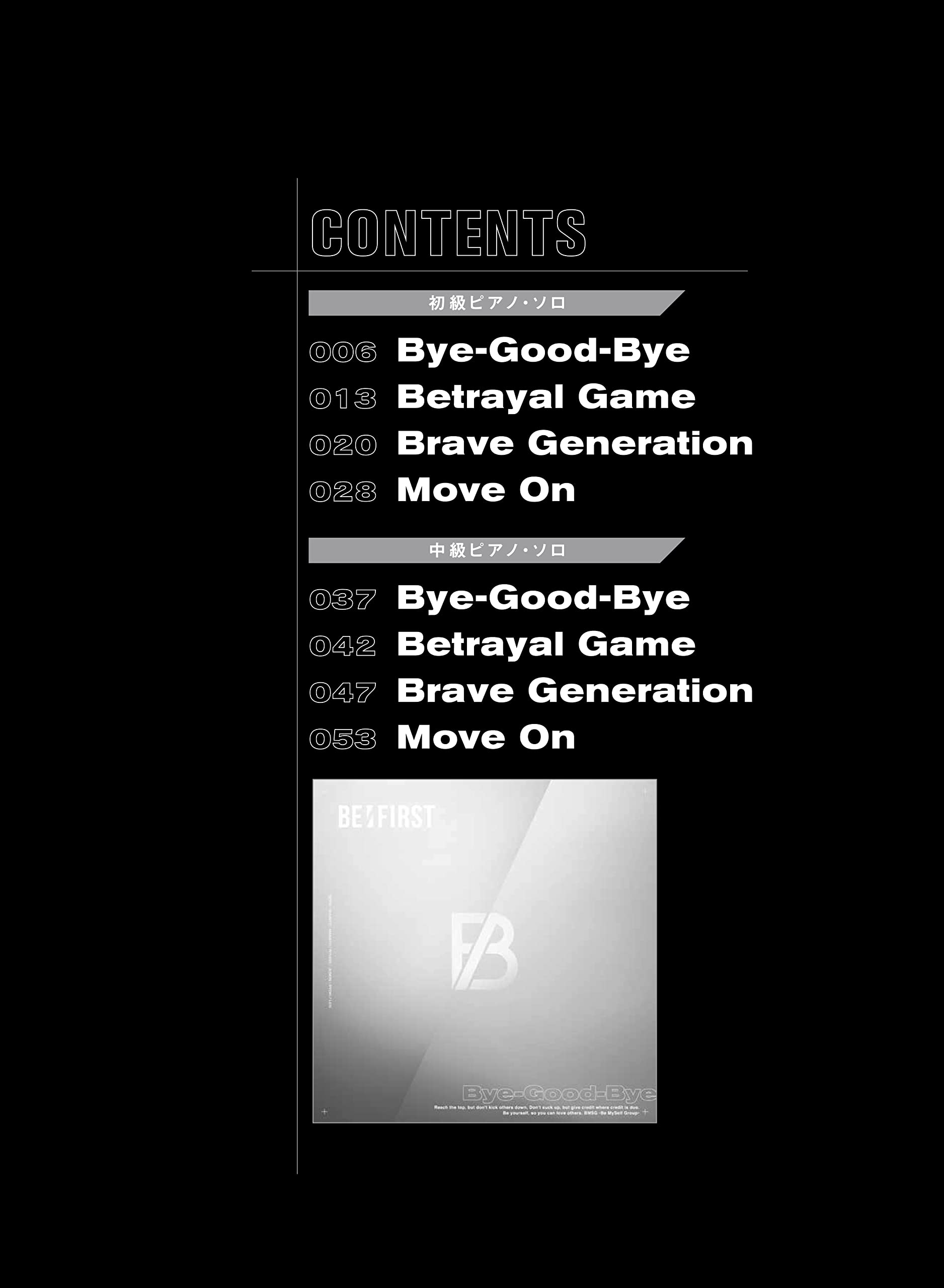 BE: FIRST "Bye-Good-Bye" Piano Solo - Sheet Music Book