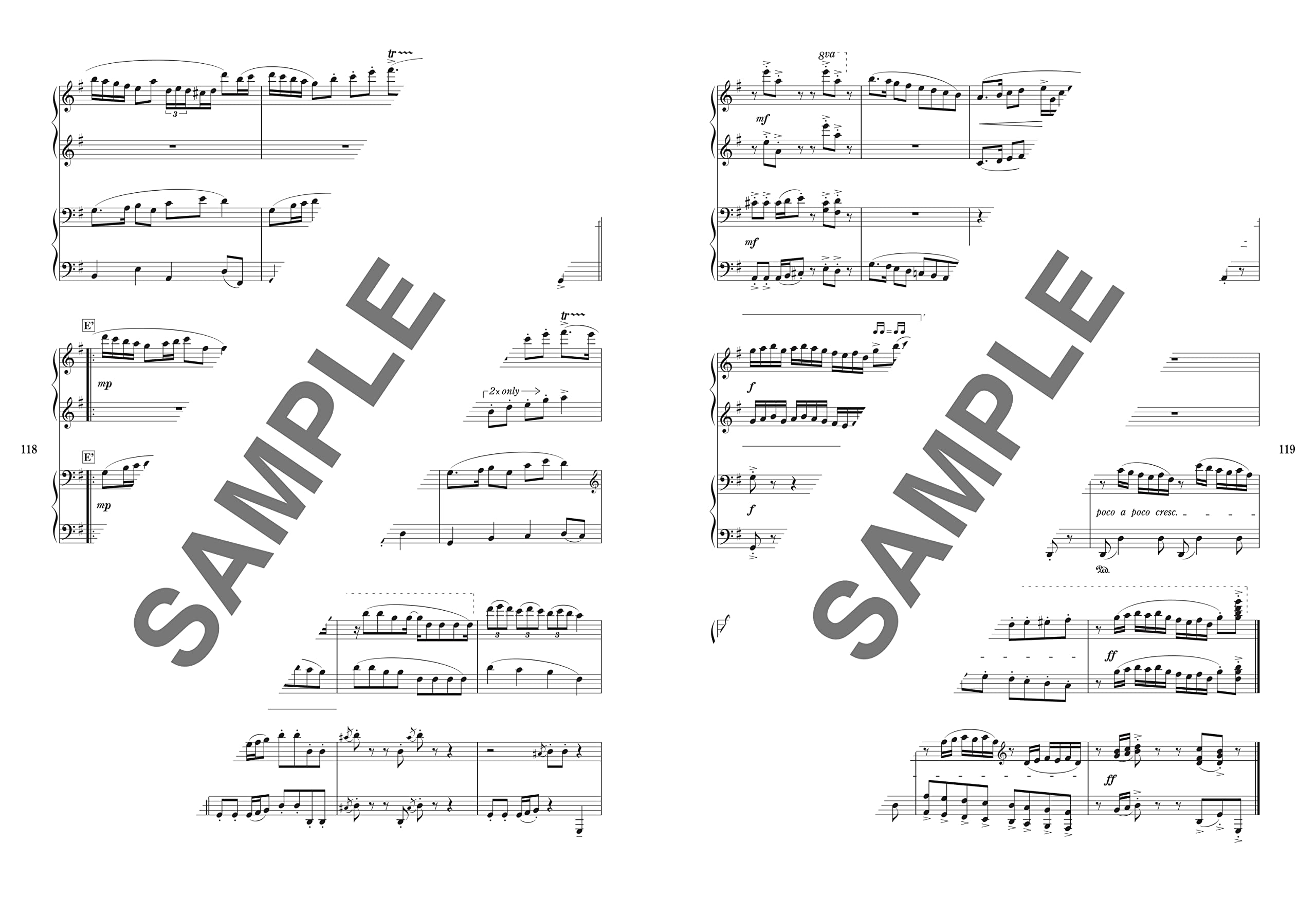 The collection of cool songs for Piano Duet - Sheet Music Book